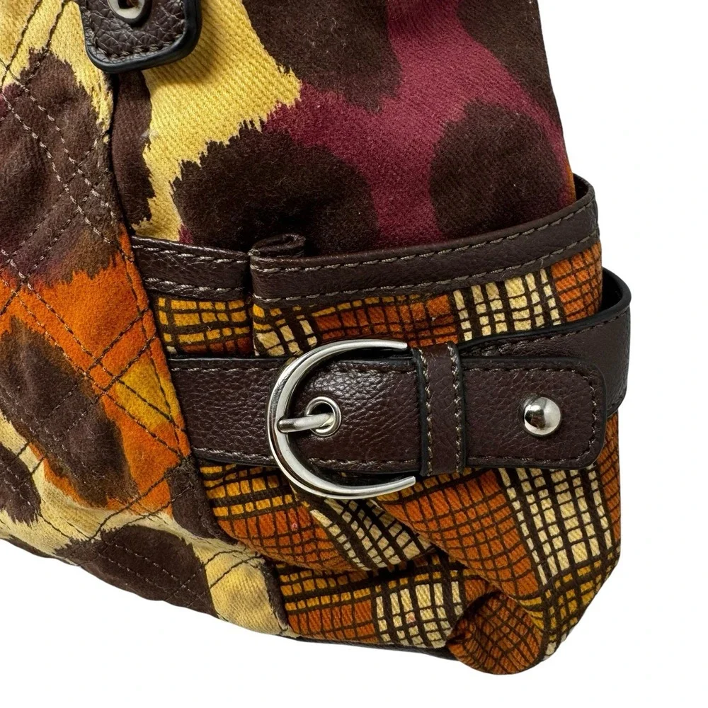 Relic Handbag Mixed Animal Print Plaid Faux Leather Handles Retro 90's Y2K Boho